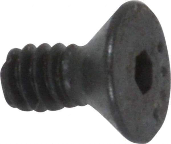 Made in USA - #4-40 UNC Hex Socket Drive, 82° Flat Screw - Alloy Steel, Black Oxide Finish, Fully Threaded, 1/4" OAL - Apex Tool & Supply