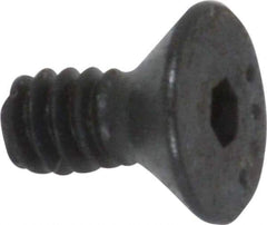Made in USA - #4-40 UNC Hex Socket Drive, 82° Flat Screw - Alloy Steel, Black Oxide Finish, Fully Threaded, 1/4" OAL - Apex Tool & Supply