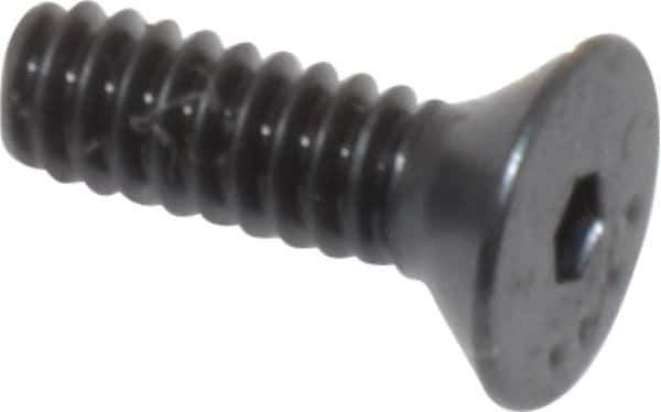 Made in USA - #4-40 UNC Hex Socket Drive, 82° Flat Screw - Alloy Steel, Black Oxide Finish, Fully Threaded, 3/8" OAL - Apex Tool & Supply