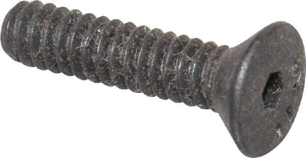 Made in USA - #4-40 UNC Hex Socket Drive, 82° Flat Screw - Alloy Steel, Black Oxide Finish, Fully Threaded, 1/2" OAL - Apex Tool & Supply