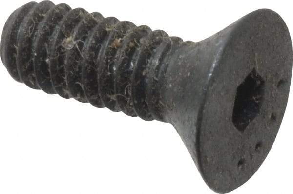 Made in USA - #5-40 UNC Hex Socket Drive, 82° Flat Screw - Alloy Steel, Black Oxide Finish, Fully Threaded, 3/8" OAL - Apex Tool & Supply
