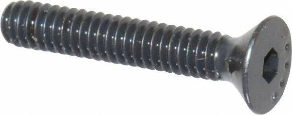 Made in USA - #5-40 UNC Hex Socket Drive, 82° Flat Screw - Alloy Steel, Black Oxide Finish, Fully Threaded, 3/4" OAL - Apex Tool & Supply