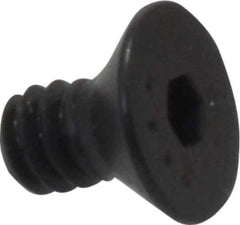 Made in USA - #6-32 UNC Hex Socket Drive, 82° Flat Screw - Alloy Steel, Black Oxide Finish, Fully Threaded, 1/4" OAL - Apex Tool & Supply