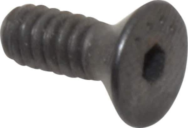 Made in USA - #6-32 UNC Hex Socket Drive, 82° Flat Screw - Alloy Steel, Black Oxide Finish, Fully Threaded, 3/8" OAL - Apex Tool & Supply