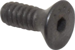 Made in USA - #6-32 UNC Hex Socket Drive, 82° Flat Screw - Alloy Steel, Black Oxide Finish, Fully Threaded, 3/8" OAL - Apex Tool & Supply