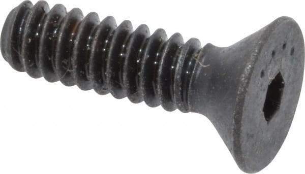 Made in USA - #6-32 UNC Hex Socket Drive, 82° Flat Screw - Alloy Steel, Black Oxide Finish, Fully Threaded, 1/2" OAL - Apex Tool & Supply