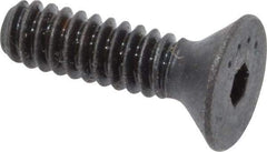 Made in USA - #6-32 UNC Hex Socket Drive, 82° Flat Screw - Alloy Steel, Black Oxide Finish, Fully Threaded, 1/2" OAL - Apex Tool & Supply
