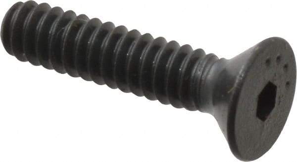 Made in USA - #6-32 UNC Hex Socket Drive, 82° Flat Screw - Alloy Steel, Black Oxide Finish, Fully Threaded, 5/8" OAL - Apex Tool & Supply