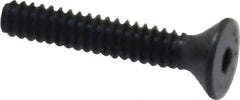 Made in USA - #6-32 UNC Hex Socket Drive, 82° Flat Screw - Alloy Steel, Black Oxide Finish, Fully Threaded, 3/4" OAL - Apex Tool & Supply