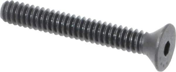 Made in USA - #6-32 UNC Hex Socket Drive, 82° Flat Screw - Alloy Steel, Black Oxide Finish, Fully Threaded, 1" OAL - Apex Tool & Supply
