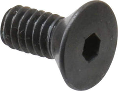Made in USA - #8-32 UNC Hex Socket Drive, 82° Flat Screw - Alloy Steel, Black Oxide Finish, Fully Threaded, 3/8" OAL - Apex Tool & Supply