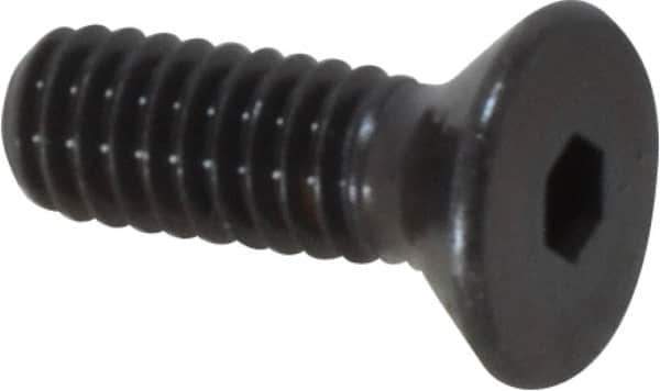 Made in USA - #8-32 UNC Hex Socket Drive, 82° Flat Screw - Alloy Steel, Black Oxide Finish, Fully Threaded, 1/2" OAL - Apex Tool & Supply