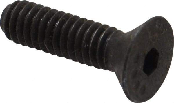 Made in USA - #8-32 UNC Hex Socket Drive, 82° Flat Screw - Alloy Steel, Black Oxide Finish, Fully Threaded, 5/8" OAL - Apex Tool & Supply