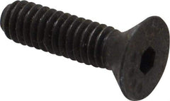 Made in USA - #8-32 UNC Hex Socket Drive, 82° Flat Screw - Alloy Steel, Black Oxide Finish, Fully Threaded, 5/8" OAL - Apex Tool & Supply