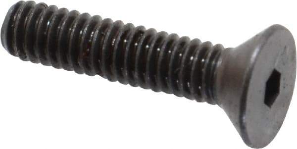 Made in USA - #8-32 UNC Hex Socket Drive, 82° Flat Screw - Alloy Steel, Black Oxide Finish, Fully Threaded, 3/4" OAL - Apex Tool & Supply