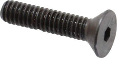 Made in USA - #8-32 UNC Hex Socket Drive, 82° Flat Screw - Alloy Steel, Black Oxide Finish, Fully Threaded, 3/4" OAL - Apex Tool & Supply