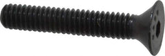 Made in USA - #8-32 UNC Hex Socket Drive, 82° Flat Screw - Alloy Steel, Black Oxide Finish, Fully Threaded, 1" OAL - Apex Tool & Supply