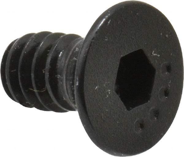 Made in USA - #10-24 UNC Hex Socket Drive, 82° Flat Screw - Alloy Steel, Black Oxide Finish, Fully Threaded, 3/8" OAL - Apex Tool & Supply