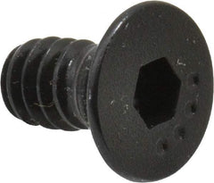 Made in USA - #10-24 UNC Hex Socket Drive, 82° Flat Screw - Alloy Steel, Black Oxide Finish, Fully Threaded, 3/8" OAL - Apex Tool & Supply