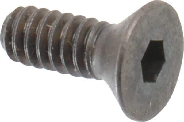 Made in USA - #10-24 UNC Hex Socket Drive, 82° Flat Screw - Alloy Steel, Black Oxide Finish, Fully Threaded, 1/2" OAL - Apex Tool & Supply