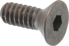 Made in USA - #10-24 UNC Hex Socket Drive, 82° Flat Screw - Alloy Steel, Black Oxide Finish, Fully Threaded, 1/2" OAL - Apex Tool & Supply