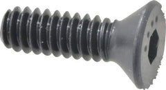 Made in USA - #10-24 UNC Hex Socket Drive, 82° Flat Screw - Alloy Steel, Black Oxide Finish, Fully Threaded, 5/8" OAL - Apex Tool & Supply