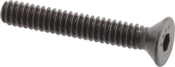 Made in USA - #10-24 UNC Hex Socket Drive, 82° Flat Screw - Alloy Steel, Black Oxide Finish, Fully Threaded, 1-1/4" OAL - Apex Tool & Supply