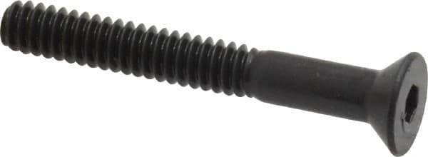 Made in USA - #10-24 UNC Hex Socket Drive, 82° Flat Screw - Alloy Steel, Black Oxide Finish, Fully Threaded, 1-1/2" OAL - Apex Tool & Supply