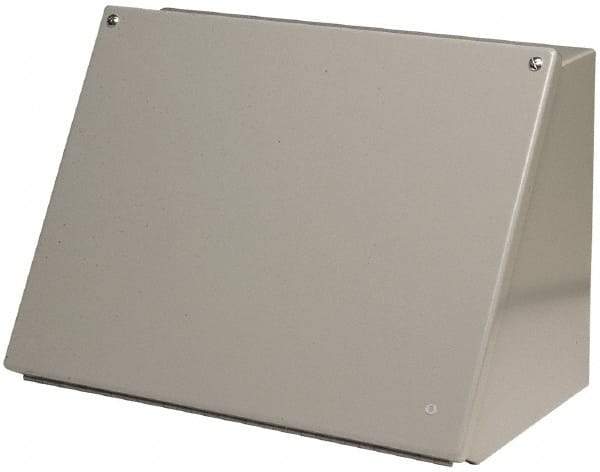 Cooper B-Line - Steel Standard Enclosure Hinge Sloped Cover - NEMA 12, 13, 12" Wide x 8" High x 7-5/32" Deep, Dirt-tight & Dust-tight - Apex Tool & Supply