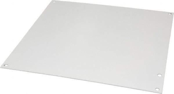 Cooper B-Line - 10-7/8" OAW x 10-7/8" OAH Powder Coat Finish Electrical Enclosure Nonperforated Panel - 12" x 12" Box, 14 Gauge Steel, Use with 12126-12CHC/12126-12CHSC/12126-12SC - Apex Tool & Supply