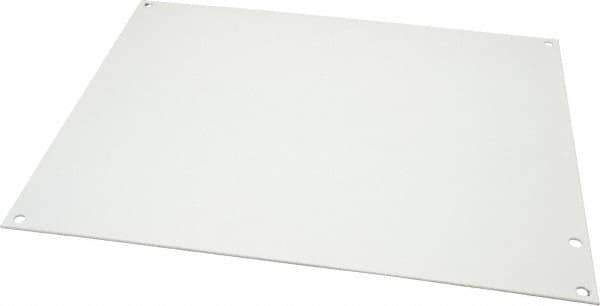 Cooper B-Line - 10-7/8" OAW x 12-7/8" OAH Powder Coat Finish Electrical Enclosure Nonperforated Panel - 14" x 12" Box, 14 Gauge Steel, Use with 14126-12CHC/14126-12CHCS/14126-12CHQRC/14126-12CHSC/14126-12LC/14126-12SC/14126-FTC/14128-12CHC - Apex Tool & Supply