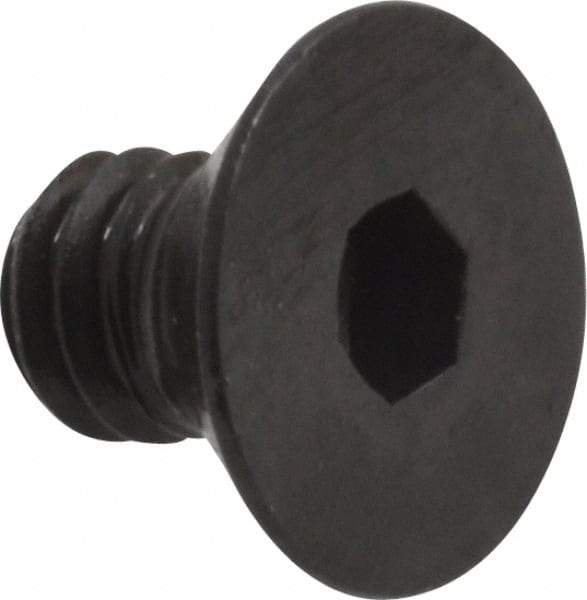Made in USA - 1/4-20 UNC Hex Socket Drive, 82° Flat Screw - Alloy Steel, Black Oxide Finish, Fully Threaded, 3/8" OAL - Apex Tool & Supply
