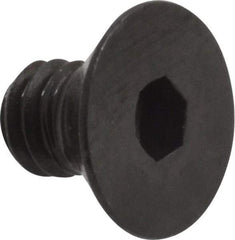 Made in USA - 1/4-20 UNC Hex Socket Drive, 82° Flat Screw - Alloy Steel, Black Oxide Finish, Fully Threaded, 3/8" OAL - Apex Tool & Supply