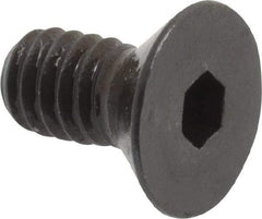 Made in USA - 1/4-20 UNC Hex Socket Drive, 82° Flat Screw - Alloy Steel, Black Oxide Finish, Fully Threaded, 1/2" OAL - Apex Tool & Supply