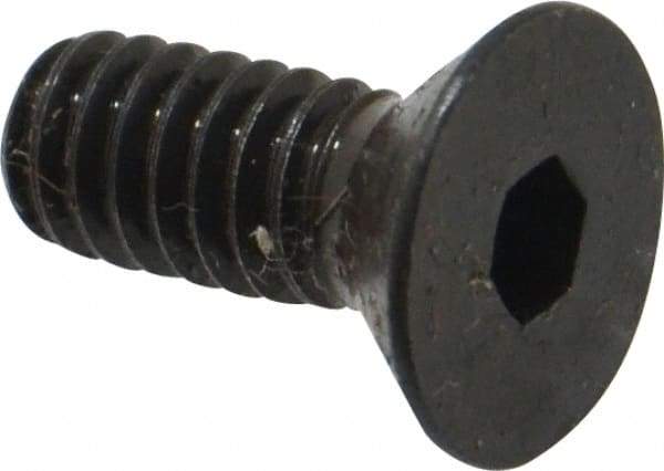 Made in USA - 1/4-20 UNC Hex Socket Drive, 82° Flat Screw - Alloy Steel, Black Oxide Finish, Fully Threaded, 5/8" OAL - Apex Tool & Supply