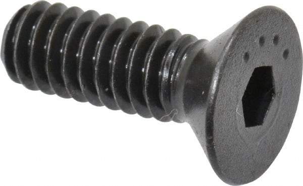 Made in USA - 1/4-20 UNC Hex Socket Drive, 82° Flat Screw - Alloy Steel, Black Oxide Finish, Fully Threaded, 3/4" OAL - Apex Tool & Supply