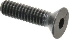 Made in USA - 1/4-20 UNC Hex Socket Drive, 82° Flat Screw - Alloy Steel, Black Oxide Finish, Fully Threaded, 1" OAL - Apex Tool & Supply
