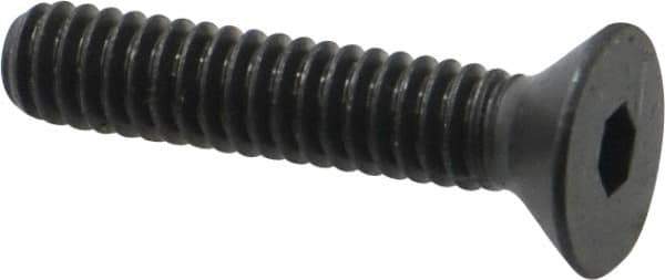 Made in USA - 1/4-20 UNC Hex Socket Drive, 82° Flat Screw - Alloy Steel, Black Oxide Finish, Fully Threaded, 1-1/4" OAL - Apex Tool & Supply