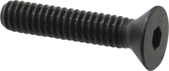Made in USA - 1/4-20 UNC Hex Socket Drive, 82° Flat Screw - Alloy Steel, Black Oxide Finish, Fully Threaded, 1-1/4" OAL - Apex Tool & Supply