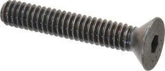 Made in USA - 1/4-20 UNC Hex Socket Drive, 82° Flat Screw - Alloy Steel, Black Oxide Finish, Fully Threaded, 1-1/2" OAL - Apex Tool & Supply
