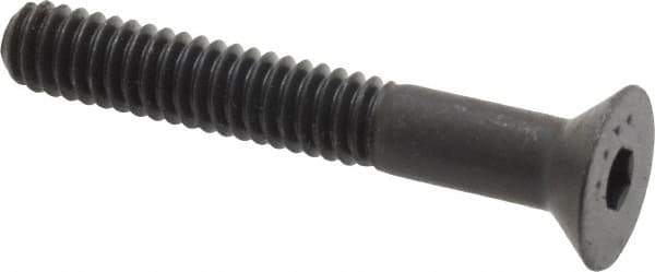 Made in USA - 1/4-20 UNC Hex Socket Drive, 82° Flat Screw - Alloy Steel, Black Oxide Finish, Fully Threaded, 1-3/4" OAL - Apex Tool & Supply