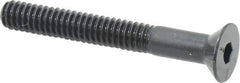 Made in USA - 1/4-20 UNC Hex Socket Drive, 82° Flat Screw - Alloy Steel, Black Oxide Finish, Partially Threaded, 2" OAL - Apex Tool & Supply