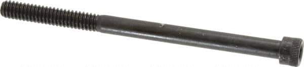 Made in USA - 1/4-20 UNC Hex Socket Drive, Socket Cap Screw - Grade 4037 Alloy Steel, Black Oxide Finish, Partially Threaded, 3-3/4" Length Under Head - Apex Tool & Supply