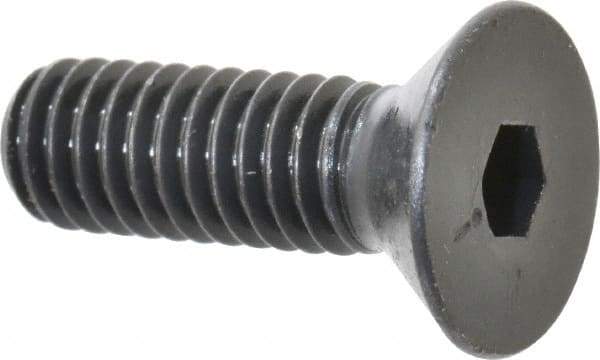 Made in USA - 5/16-18 UNC Hex Socket Drive, 82° Flat Screw - Alloy Steel, Black Oxide Finish, Fully Threaded, 1" OAL - Apex Tool & Supply