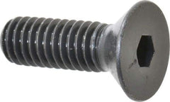 Made in USA - 5/16-18 UNC Hex Socket Drive, 82° Flat Screw - Alloy Steel, Black Oxide Finish, Fully Threaded, 1" OAL - Apex Tool & Supply