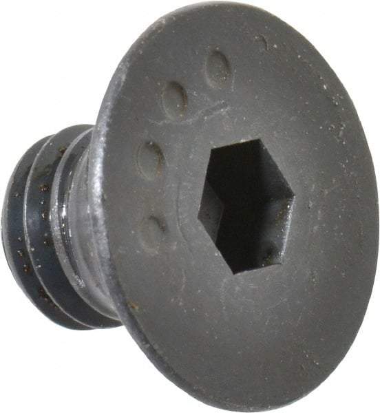 Made in USA - 3/8-16 UNC Hex Socket Drive, 82° Flat Screw - Alloy Steel, Black Oxide Finish, Fully Threaded, 1/2" OAL - Apex Tool & Supply