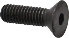Made in USA - 3/8-16 UNC Hex Socket Drive, 82° Flat Screw - Alloy Steel, Black Oxide Finish, Fully Threaded, 1-1/4" OAL - Apex Tool & Supply