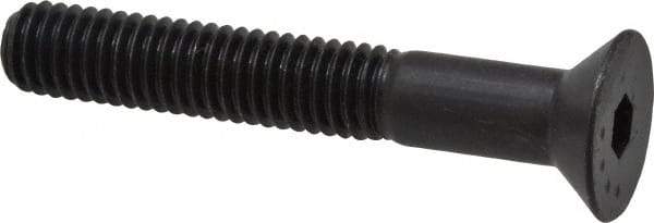 Made in USA - 3/8-16 UNC Hex Socket Drive, 82° Flat Screw - Alloy Steel, Black Oxide Finish, Partially Threaded, 2-1/2" OAL - Apex Tool & Supply