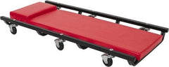 Value Collection - 330 Lb Capacity, 6 Wheel Creeper with Fixed Headrest - Steel, 37" Long x 4.55" High x 17" Wide - Apex Tool & Supply