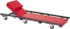 Value Collection - 330 Lb Capacity, 6 Wheel Creeper with Adjustable Headrest - Steel, 40" Long x 4.55" High x 16" Wide - Apex Tool & Supply